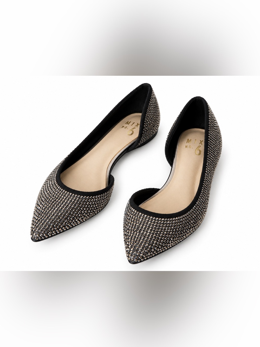 Mix No. 6 Alyse Pointed Toe Rhinestone d'Orsay Flats Women's Size 6